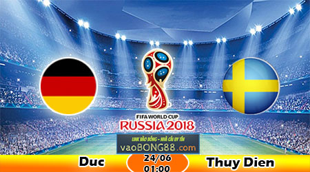 Soi kèo Đức vs Thụy Điển (1h ngày 24-06-2018)